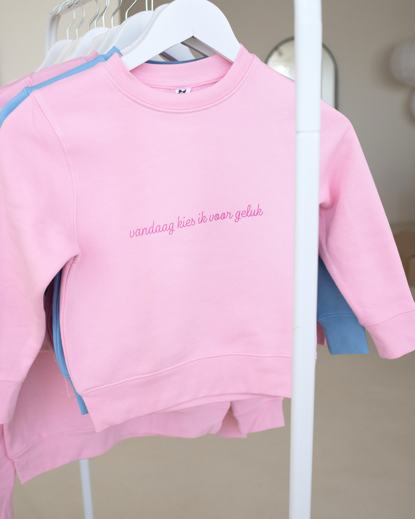 'Vandaag kies ik voor geluk' Sweater - Kids roze
