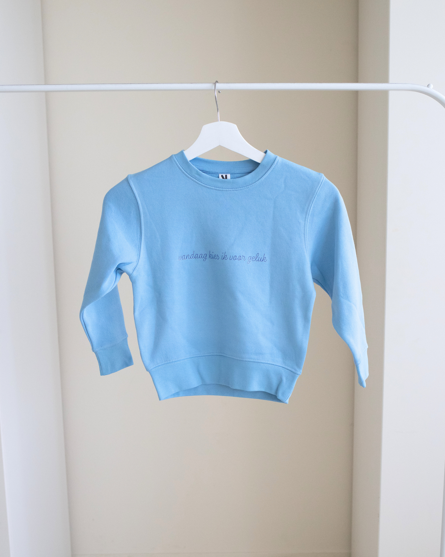 'Vandaag kies ik voor geluk' Sweater - Kids Blue